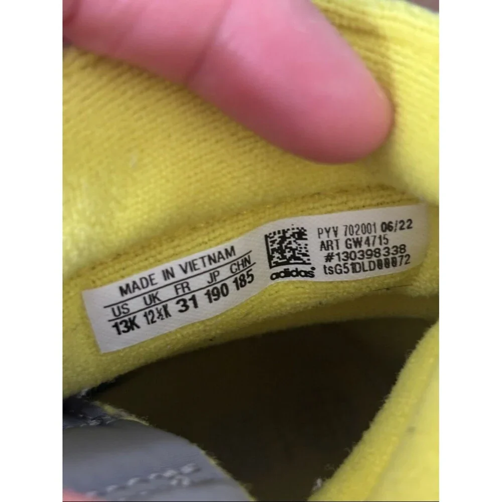 adidas Superstar 360 Grey Yellow High Top Boots Shoes Sneakers in Kids Size 13